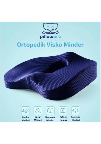 Ayrex Pillowart Visco Ortopedik Oturma Simidi Koltuk Minderi Visko Kuyruk Sokumu Yastığ Diğer