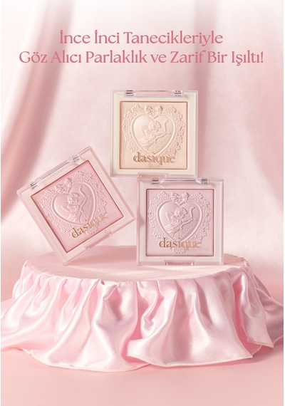 Dasique İnci Taneleriyle Yoğun Işıltı Sunan Özel Tasarımlı Aydınlatıcı Luxe Glow Highlighter 01 Shine Beige