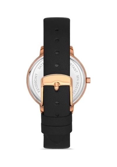 Ferro Siyah Deri Kordon Kadın Kol Saati Fl21242b-r Rose Gold