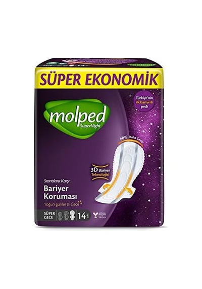 Supernight Ultra Hijyenik Ped Super Gece Süper Ekonomik 14 Adet