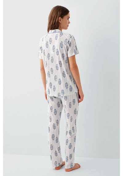 Pierre Cardin Kadın Beyaz Gömlek Pijama Takım Pc9215-s-v1 Beyaz