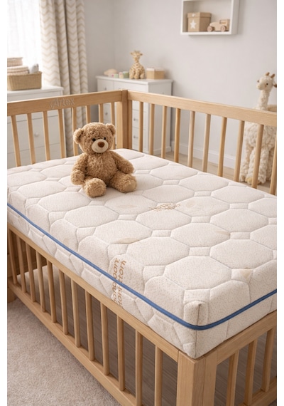12Cm Cotton Süngerli Bebek Çocuk Beşik Yatağı 60x120 Yıkanabilir Kılıflı Park Yatak Oyun Parkı
