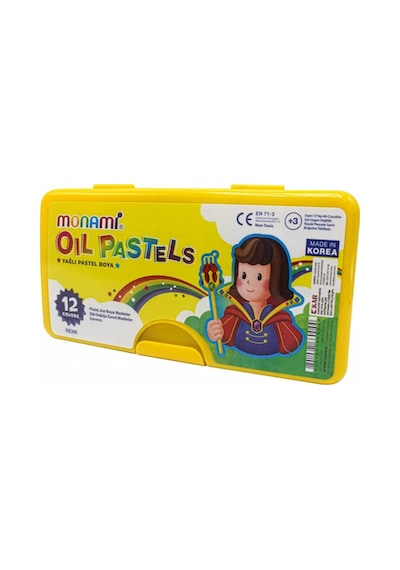 Yağlı Pastel Boya 12 Renk Plastik Kutulu Çok Renkli