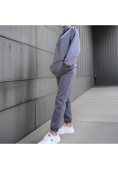 Ceyss Design Unisex Üç İplik Şardonlu Oversize Hoodieli Eşofman Takımı-antrasit Antrasit