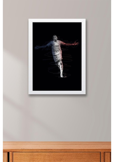 Kylian Mbappe Portre Futbol Çerçeveli Tablo - Estetik Poster