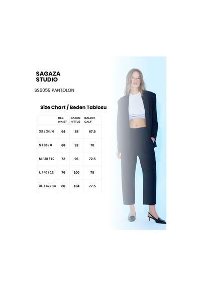 Sagaza Studio Ss6059 Pileli Pantolon Lacivert