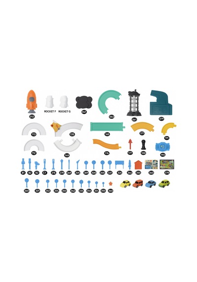 Space Shuttle Otopark Seti Çok Renkli