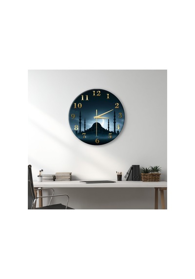 Cami Temalı Dekoratif Duvar Saati 33 Cm Uv Baskılı Mdf Duvar Saati Çok Renkli