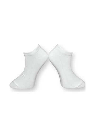 Me-vo Tekli Beyaz Renkli Bay/bayan Unisex Esnek Nem Alabilen Pamuklu Dikişsiz Patik Çorap Beyaz