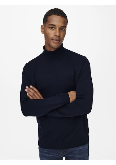 Only & Sons Erkek Mevsimlik Boğazlı Kazak - 22020879 Lacivert