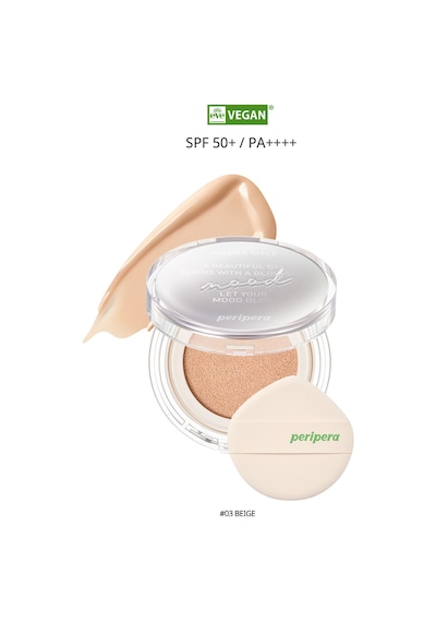 Doğal Işıltı Sağlayan Vegan Cushion Perıpera Mood Vegan Glow Cushion +refill Spf50+ Pa++++ 3 Beige 3