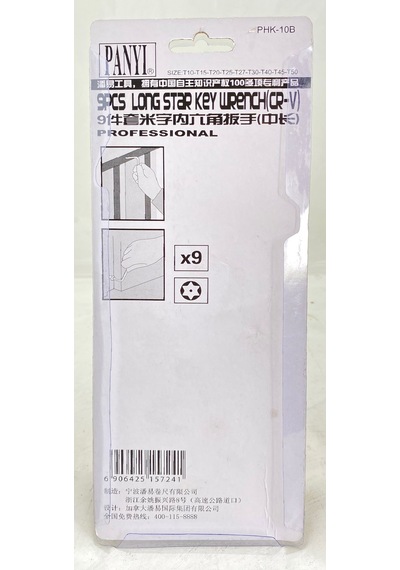 Panyı Torx Yıldız Uzun Allen Alyan Anahtar Seti Takımı 9 Parça