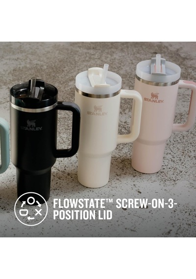 Quencher H2.0 Flowstate Pipetli Termos Bardak 1.18 Litre - Krem Paslanmaz Çelik Çok Renkli
