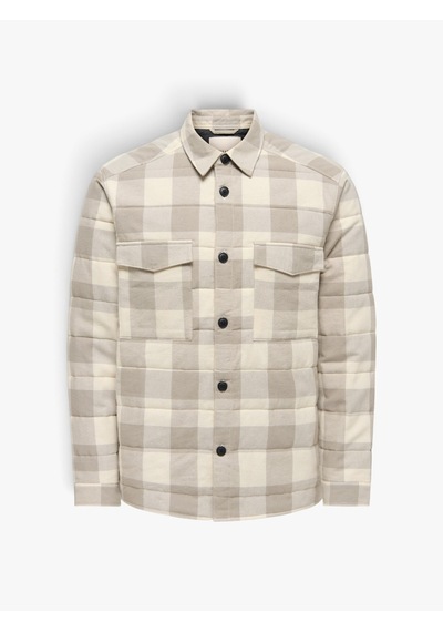 Only & Sons Onsgudmund Check Shacket Vd Erkek Beyaz Gömlek - 4909261