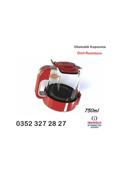 Araç İçi Su Isıtıcı Kaynatıcı Ketıl 12 Volt Şahika 750 Ml Kettle