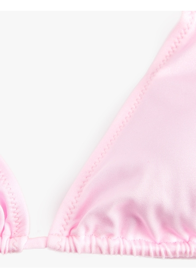 Koton Boyundan Bağlamalı Üçgen Bikini Üstü Pembe 6sak10014mm Gül