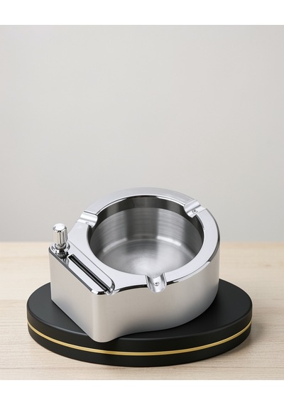 Paslanmaz Çakmaklı Küllük Modern Yuvarlak Masa Üstü