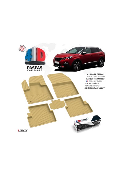 S-dizayn Peugeot 3008 Allure 4d Havuzlu Paspas 2016-2023
