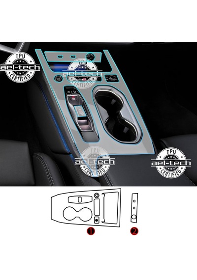 Audi A6 Uyumlu Vites Etrafı Piano Black Konsol Tpu Koruyucu 2li S