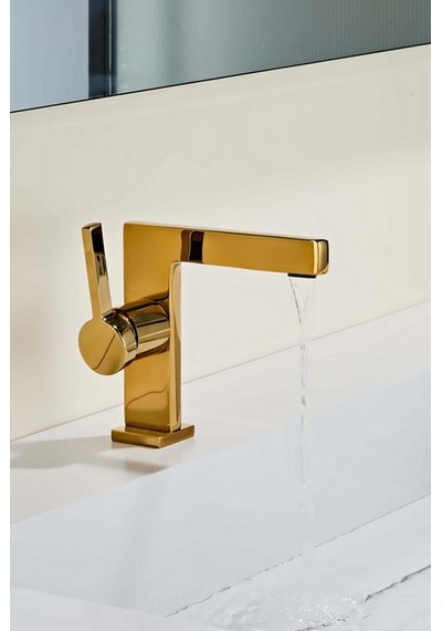 Sera Kısa Lavabo Bataryası Parlak Altın