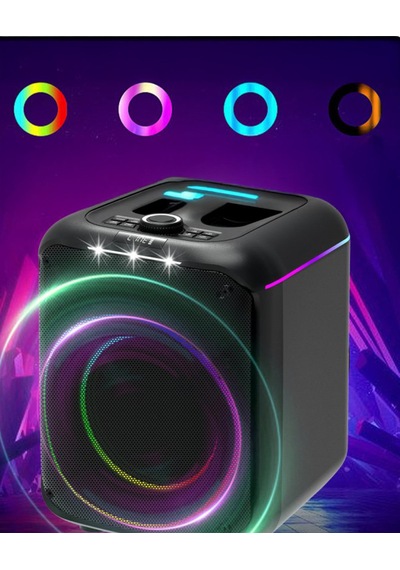 Konfulon F39 25w Sürücülü Rgb Işıklı 2 Adet Mikrofonlu Bluetooth 5.3 Kablosuz Hoparlör Siyah