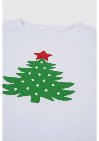 Panço Yenidoğan Yılbaşı Konseptli Kırmızı Pijama Takımı