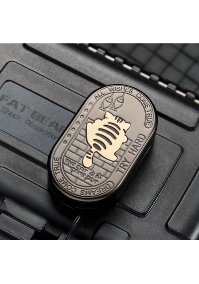 Lucky Cat Edc Slider Yeni Nesil Premium Stres Çarkı Black & Gold