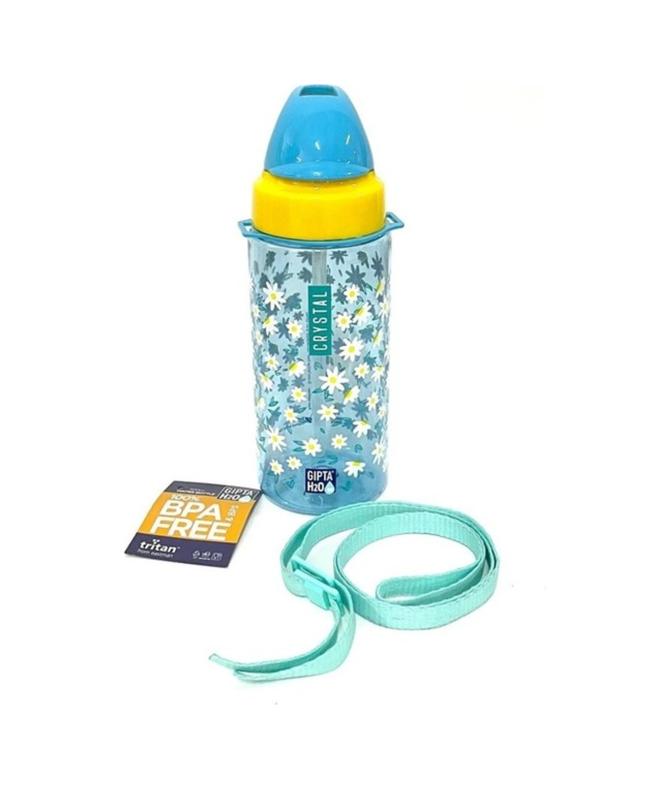 Mavi Crystal Tritan Desenli Pipetli Matara Suluk 500 Ml Renkli