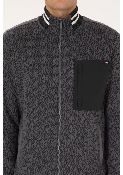 U.S. Polo Assn. Erkek Regular Fit Gri Fermuarlı Örme Hırka 50309985-vr024