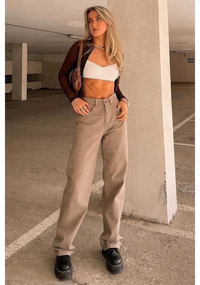 Madmext Mad Girls Bej Palazzo Jean Mg1247-Bej