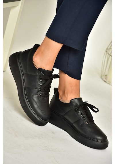Fox Shoes T274148309 Siyah/siyah Spor Ayakkabı Sneakers Siyah/siyah-suni Deri Siyah