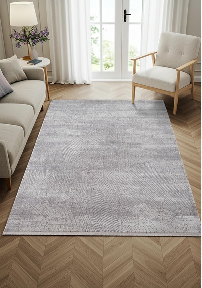 Feel Fl009g Krem Halı Modern Desenli Akrilik Tozu Az Pamuk Taban Salon Halısı Yatak Odası Koridor