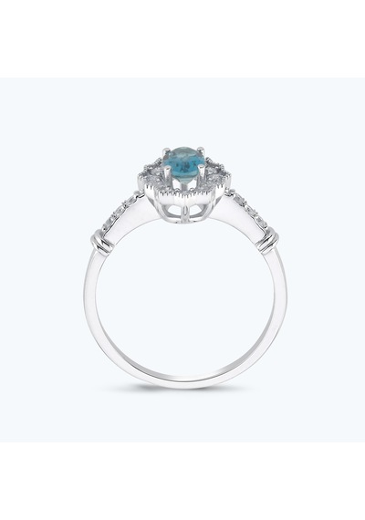 Altınbaş Pırlanta London Blue Topaz Oval Yüzük Pnf001bt-14k
