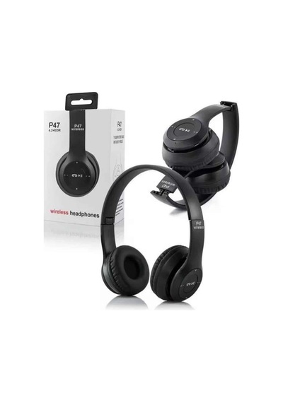 Bluetooth Kablosuz Kulaklık Siyah Wireless 5.0 Kulak Üstü Uzun Pil Ömrü -