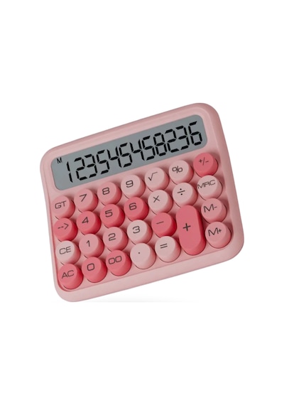 Büro Ev Ofis Hediyesi İçin Pembe Hesap Makinesi Bej