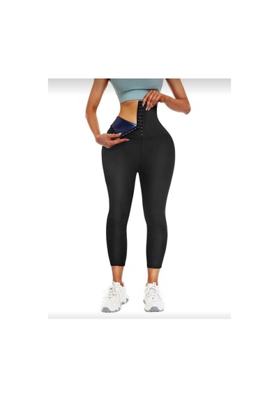 Fit Women Yüksek Bel Agraflı Tayt 4409 Siyah