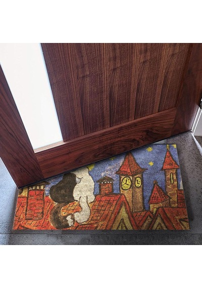 Ayrex Monnhein Kedi Köpek Komik Tasarımlı Dekoratif Kapı Önü Paspas, Dış Mekan/ev İçi/banyo/mutfak/yatak Odas Diğer