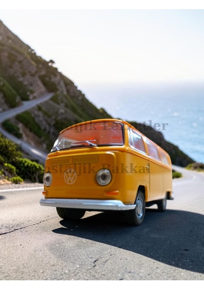 Nostaljik Volkswagen Sarı Type 2 1/32 Ölçek Metal Çek Bırak Kapılar Açılır Model Araba Çok Renkli