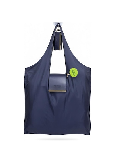 Kapsül Çanta Omuz Çantası Alışveriş Çantası Shopping Bag İnce Paraşüt Kumaş Lacivert