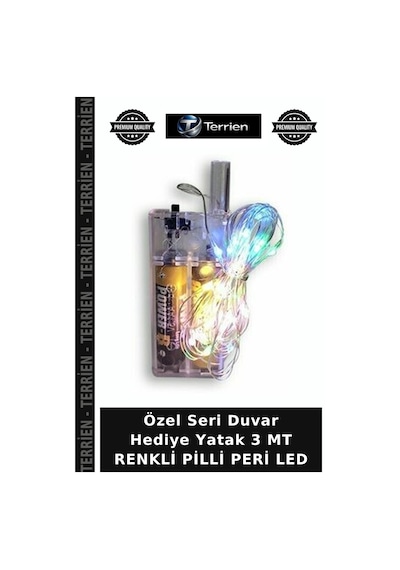 Özel Seri Duvar Hediye Yatak 3 Mt Renkli Pilli Peri Led