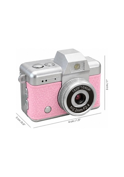 Mimtec Blm-110 Mini Retro Dijital Kamera - Flaşlı Katlanabilir Ekran 1080p Hd Video Selfie Vlog Kamerası Pembe