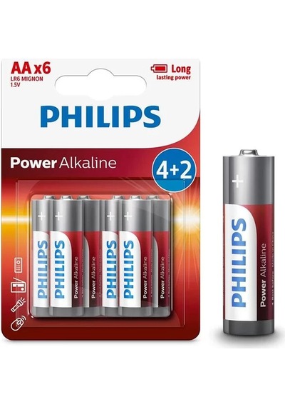 Lr6p6bp/10 Lr6 Mignon 1.5 Volt 4+2 Power Alkaline Aa Kalem Pil 6'li Paket