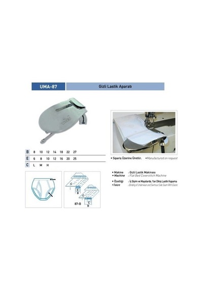 Gizli Lastik Tek Katlama Aparatı 10x12/ Uma-87