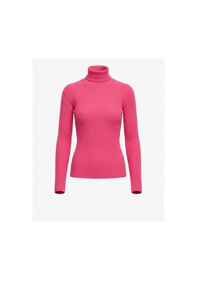 Onno Style Women Fitilli Balıkcı Yaka Basic Kazak Fuşya