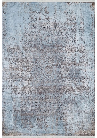 Vintage Efektli Mavi Otantik Halı - 1605ou