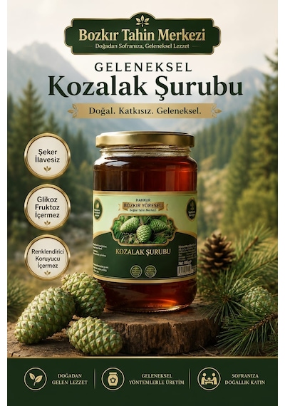 Bozkır Tahin Merkezi Doğal Katkısız Kozalak Köy Şurubu 660 G