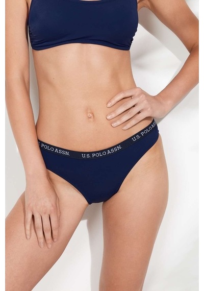 U.S. Polo Assn. Kadın Lacivert Kalın Kenarlı Lastikli Bikini Alt 21511