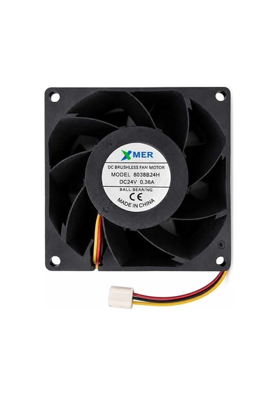 8cm 38mm 24 Volt 80x80x38 24v 3 Uçlu 0.36a Rulmanlı Fan 12v