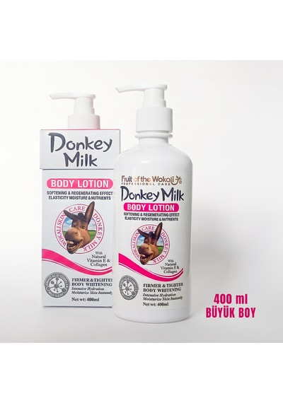 Eşek Sütü Özlü Aydınlatıcı Vücut Losyonu 400 Ml Nemlendirici & Beyazlatıcı Vücut Bakım Losyonu Ha-3098