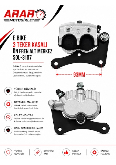 E Bıke 3 Teker Kasalı Ön Fren Alt Merkez Sol-3107